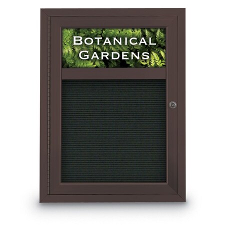 United Visual Products Indoor Enclosed Combo Board, 42"x32", Gold Frame/White Porc & Rubber UVCB4232G-WHTPORC-RUBBER